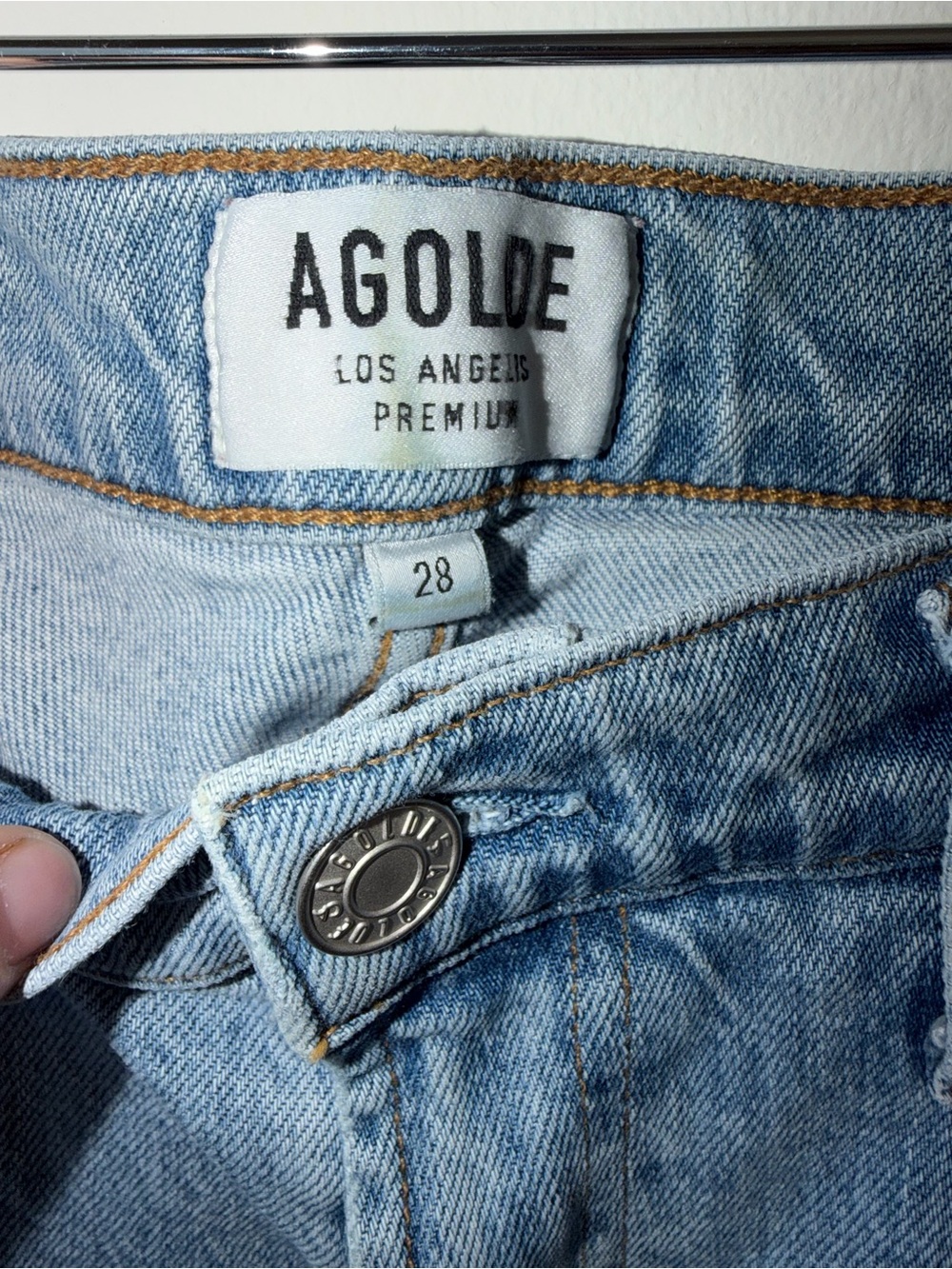 AGOLDE High-Rise Straight-Leg Jeans in Light Blue Wash - Picture 6 of 7